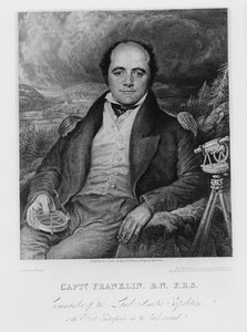 Kapteeni John Franklinin (1786-1847) muotokuva Frederick Christian Lewisin (1779-56) kaivertama 1824
